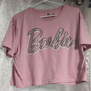 Barbie‎ Pink Rhinestones Crop Top Size Large